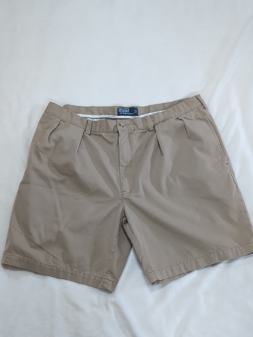 Men's Polo Ralph Lauren Chino Khaki Pleated Cotton Tyler Shorts 42